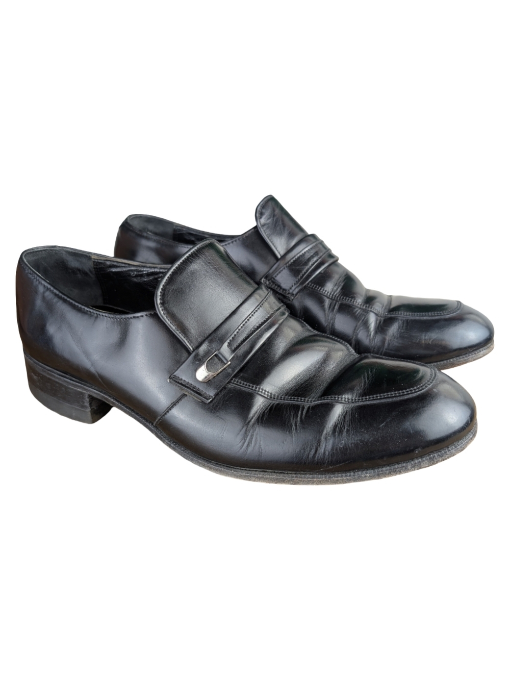 Florsheim Men’s Black Leather Bit Loafers Size 8 Classic Dress Shoes